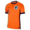 Maillot de Supporter Pays-Bas Ake 5 Domicile Euro 2024 Pour Homme